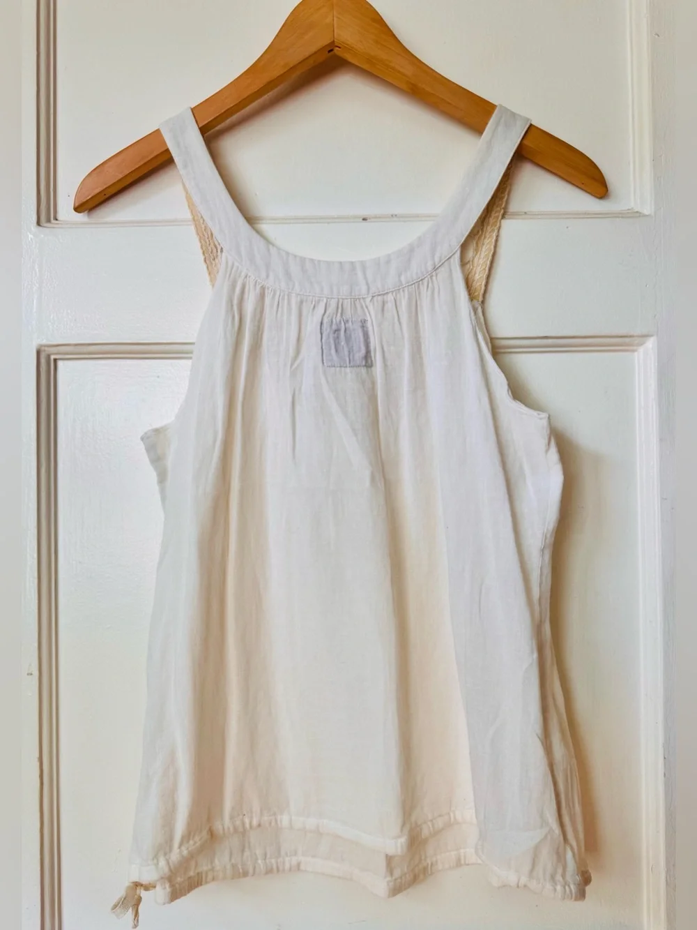 Free People | Cream Crochet-Trim Tank Top sz XS